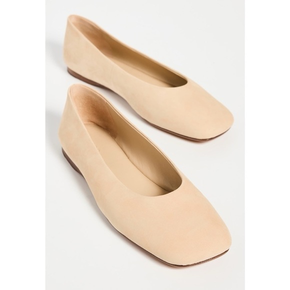 Vince Leah Ballet Flat Nubuck Beige Neutral Classic Minimalist Traditional 9.5 - Picture 4 of 15
